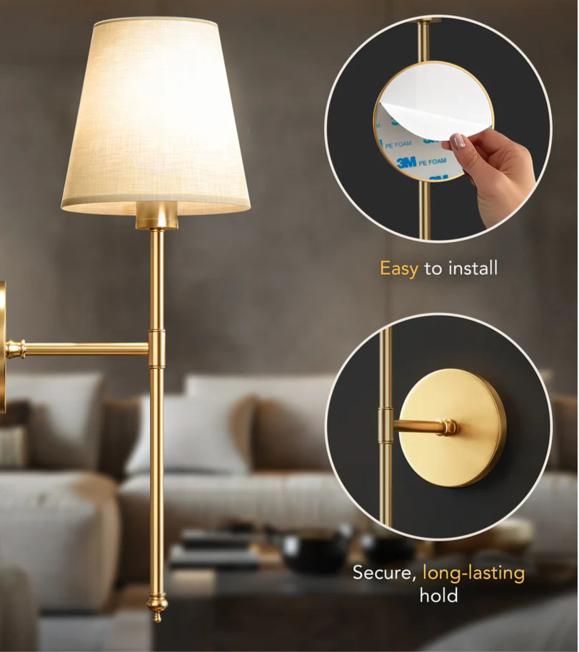 Vilashmi- WIRELESS WALL SCONCES (SET OF 2)