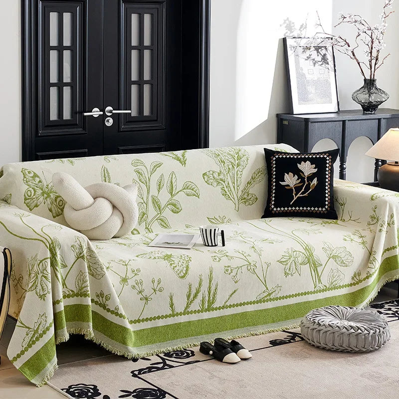 Vintage Bloom Sofa Cover – Thick Floral Blanket