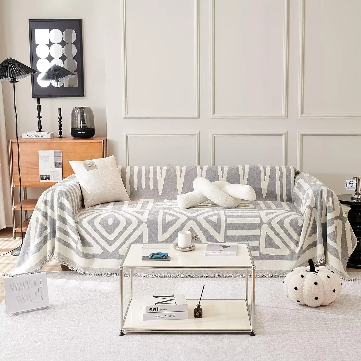 Boho Pet-Proof Sofa Cover - Geometric Slipcover