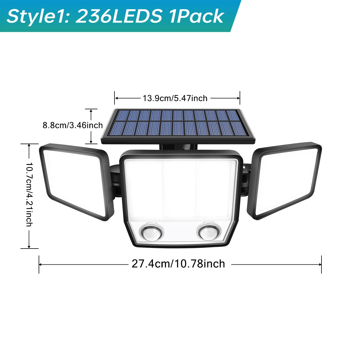 Solar Light With Dual PIR Motion Detector 3 Lighting