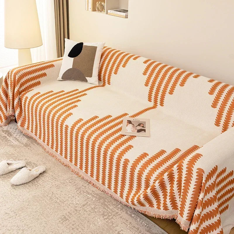Classic Stripe Thick Non - Slip Sofa Cover