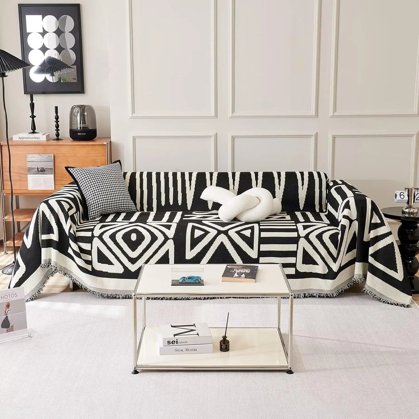 Boho Pet-Proof Sofa Cover - Geometric Slipcover