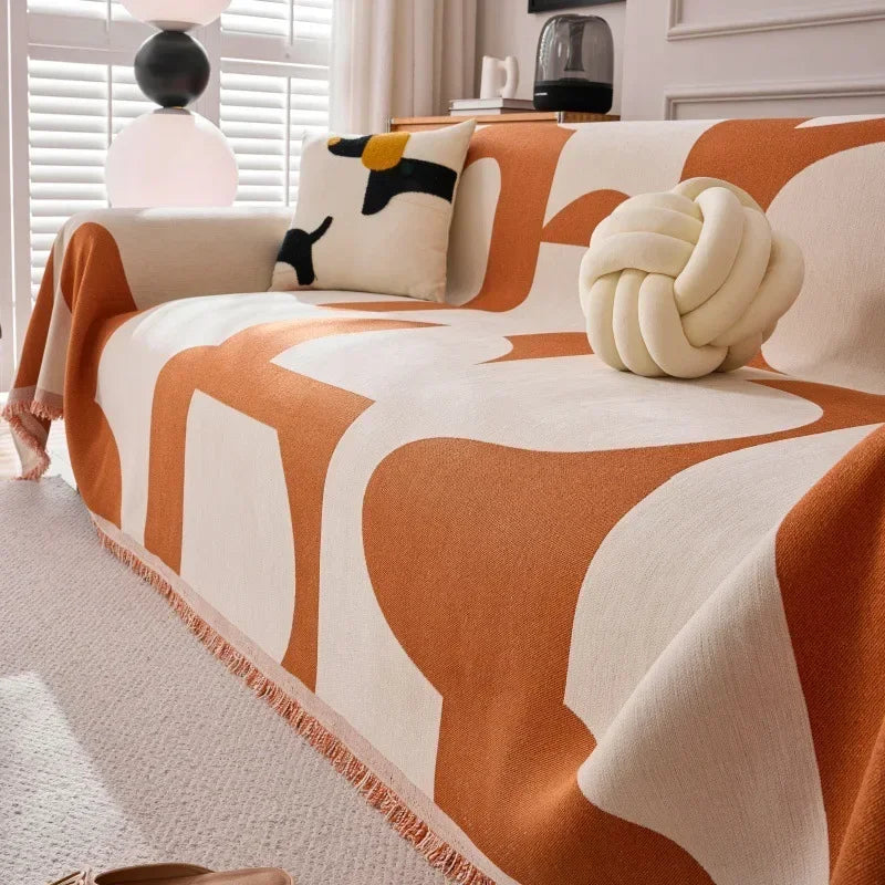 BohoLoom – Double-Sided Sofa Cover with Tassels