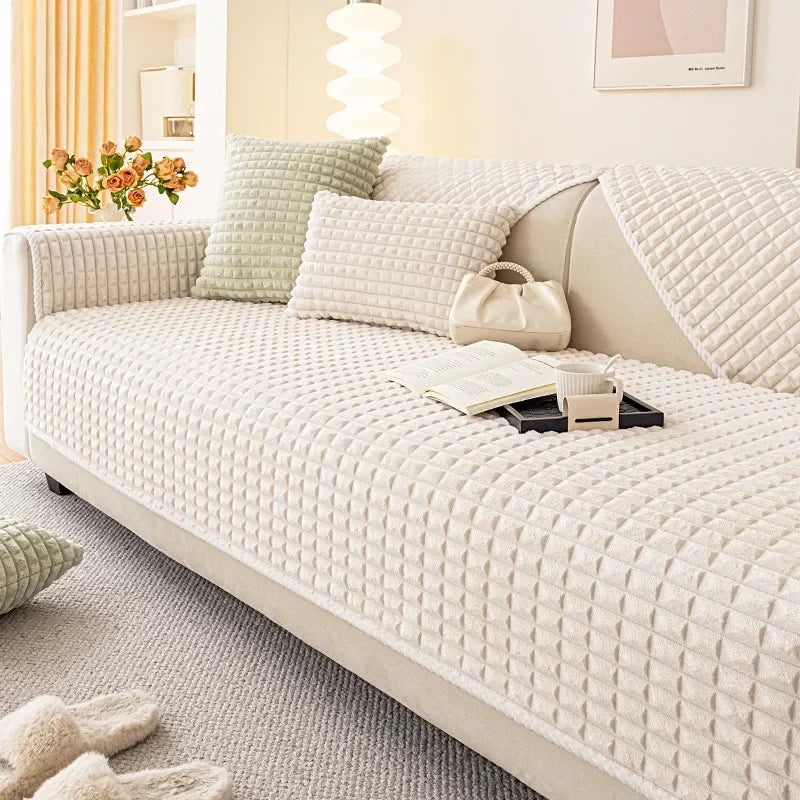 CreamGuard – Plush Non-Slip Sofa Cover