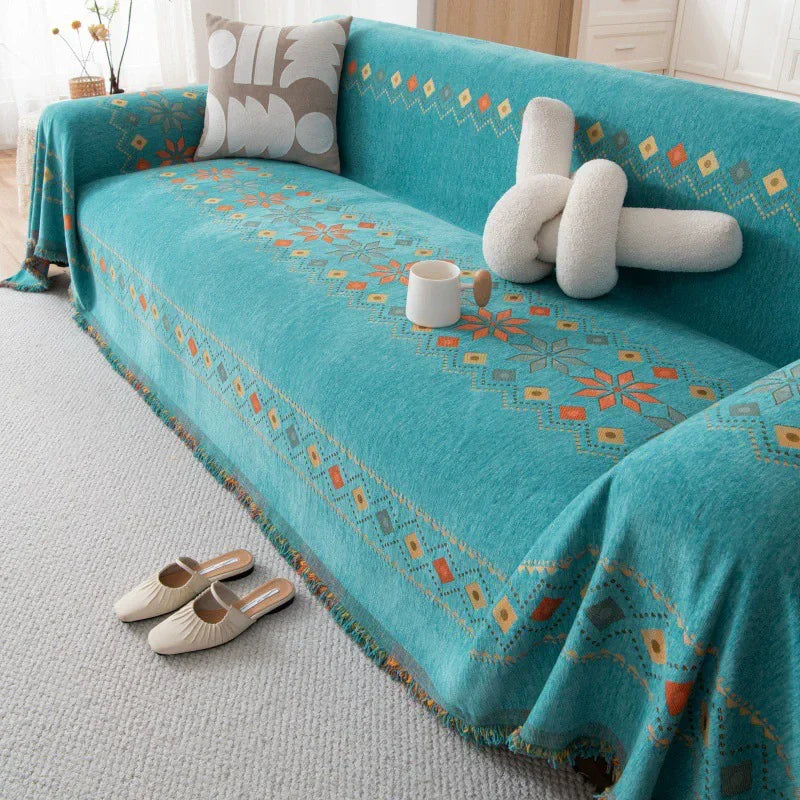 Boho Universal Sofa Cover with Anti-Cat Scratch & Non-Slip