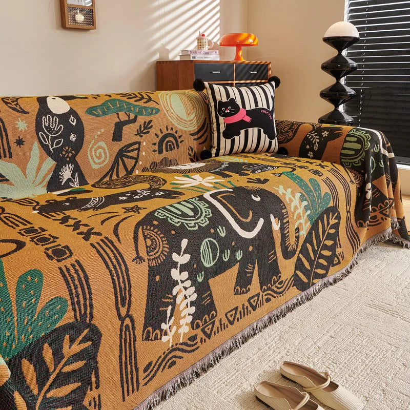 CozyShield – 3-Seater Knitted Sofa Cover