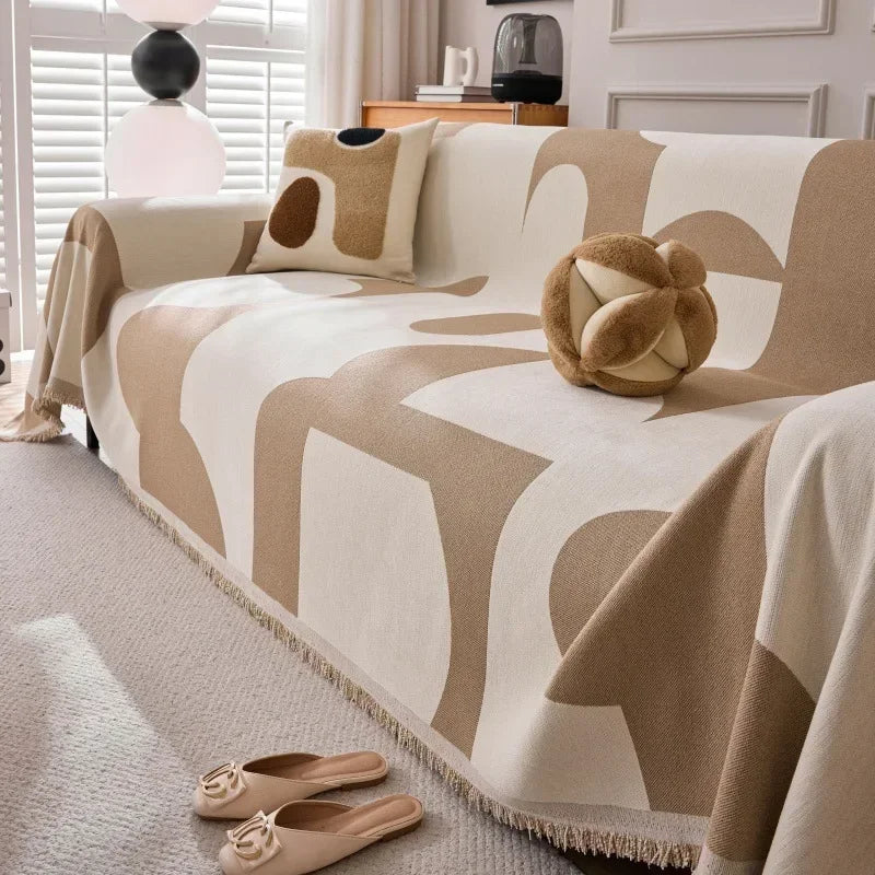 BohoLoom – Double-Sided Sofa Cover with Tassels