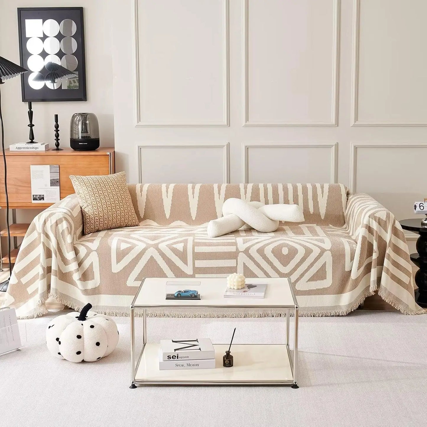 Boho Pet-Proof Sofa Cover - Geometric Slipcover