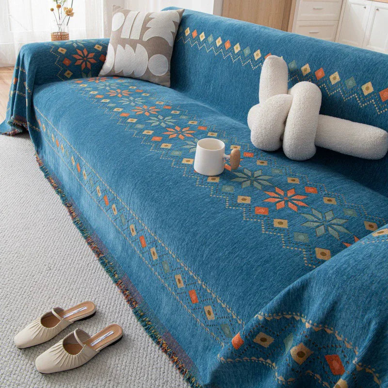 Boho Universal Sofa Cover with Anti-Cat Scratch & Non-Slip