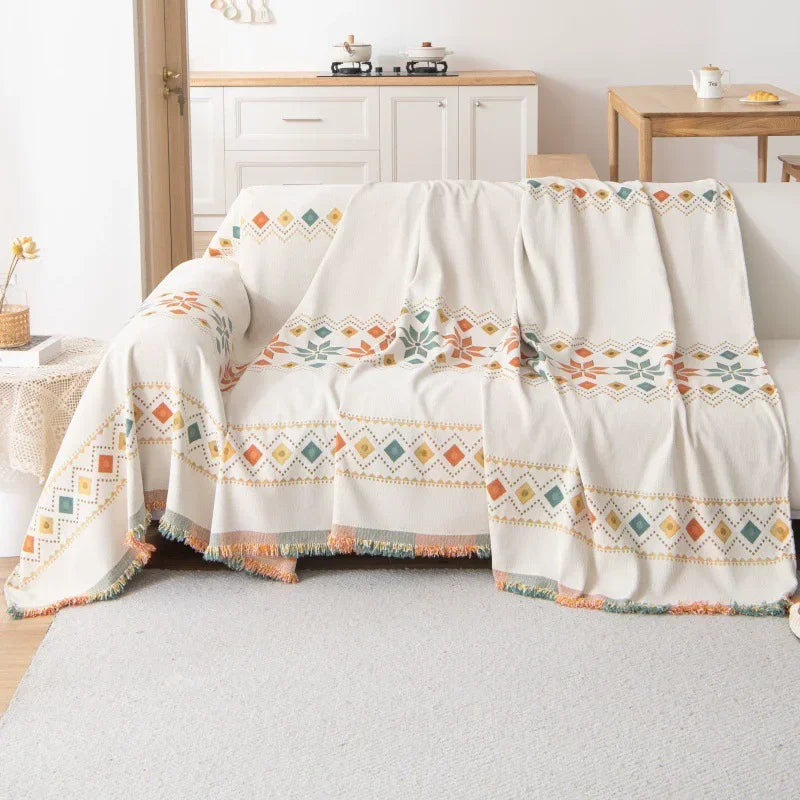 Boho Universal Sofa Cover with Anti-Cat Scratch & Non-Slip