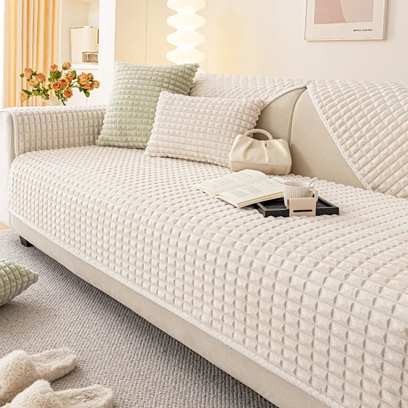 CreamGuard – Plush Non-Slip Sofa Cover