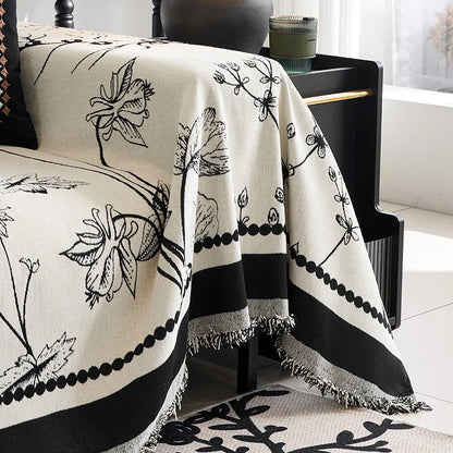 Vintage Bloom Sofa Cover – Thick Floral Blanket