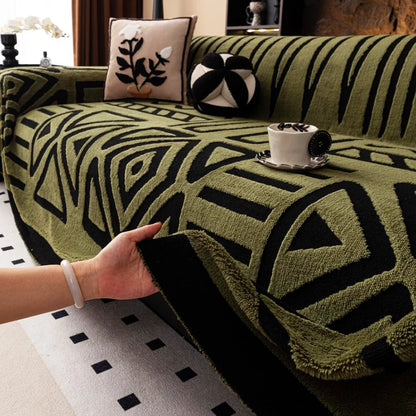 Vintage Geometric Sofa Cover - Pet-friendly
