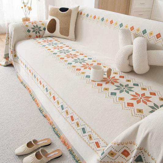 Boho Universal Sofa Cover with Anti-Cat Scratch & Non-Slip