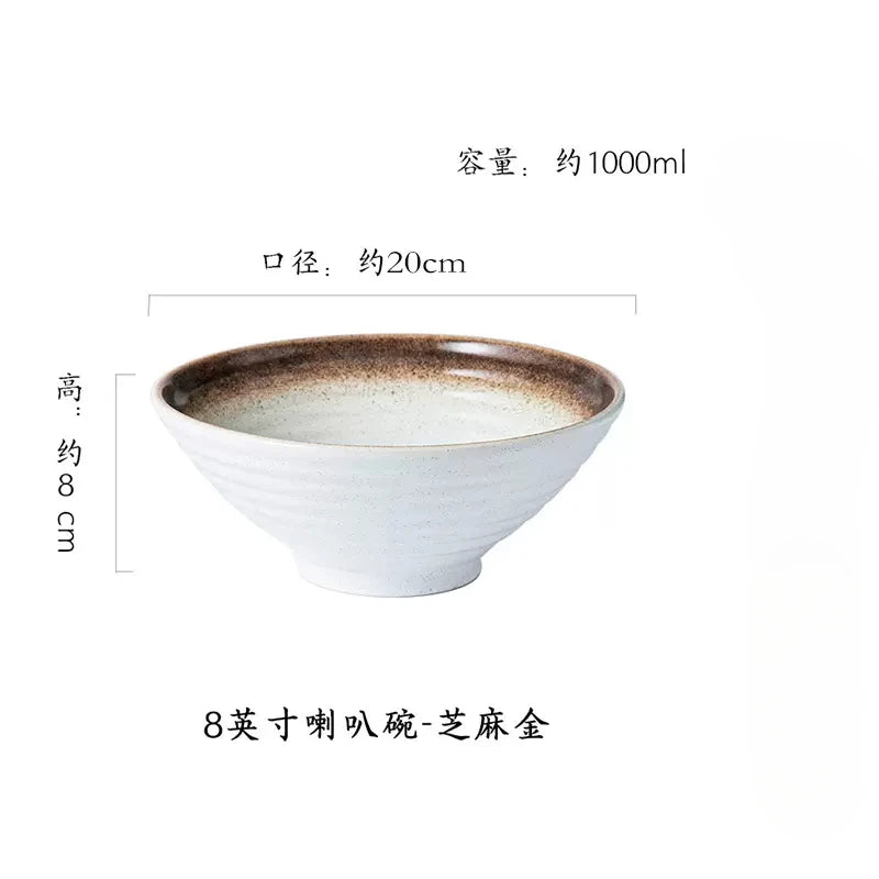 Bamboo hat ceramic bowl