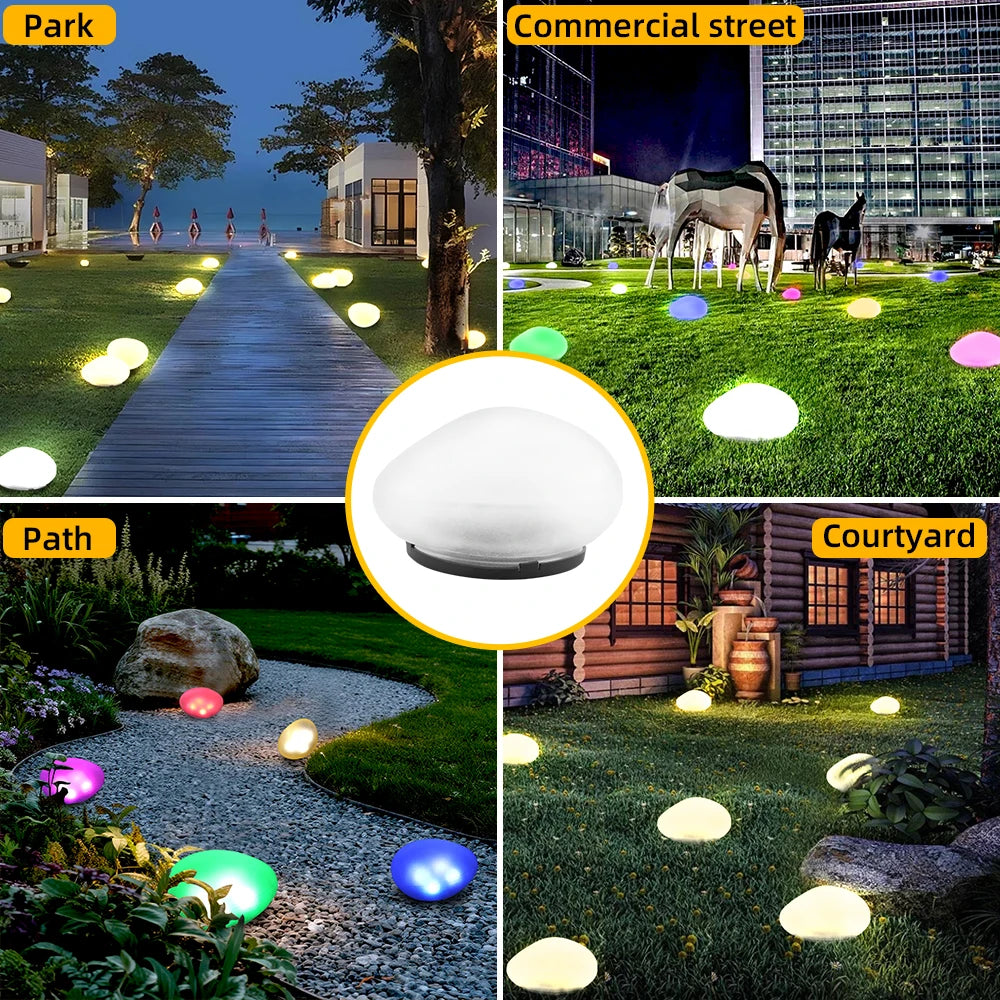 Solar LED Pebble Light
