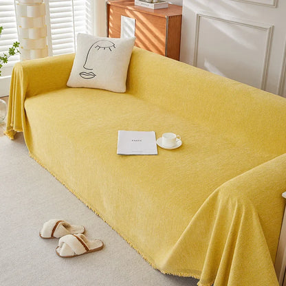Heavyweight Sofa Cover with Fringe