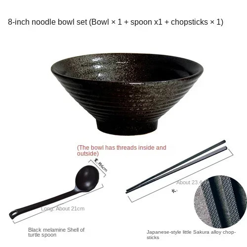 Bamboo hat ceramic bowl