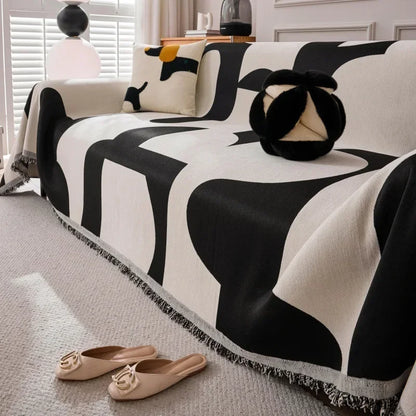 BohoLoom – Double-Sided Sofa Cover with Tassels