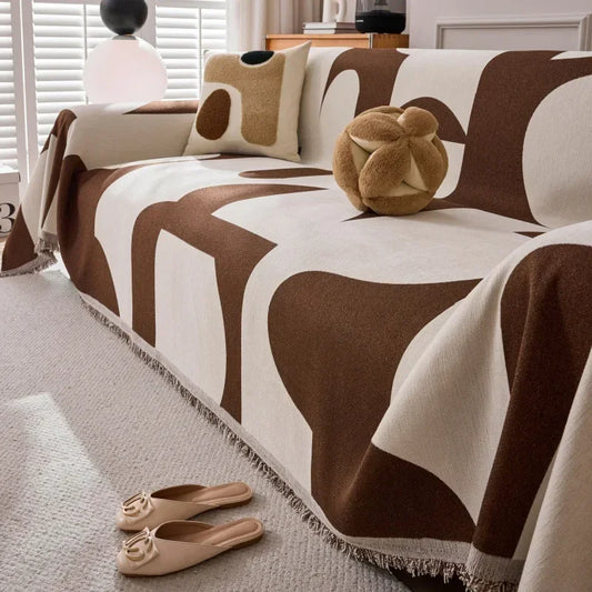 BohoLoom – Double-Sided Sofa Cover with Tassels