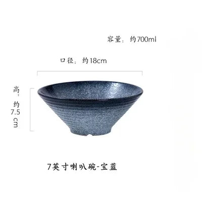 Bamboo hat ceramic bowl
