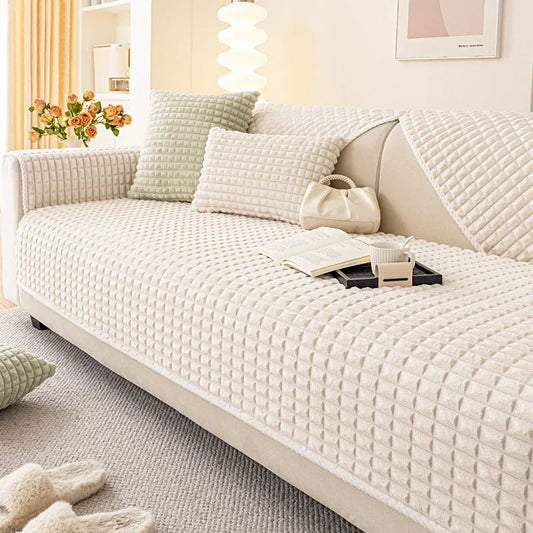 CreamGuard – Plush Non-Slip Sofa Cover