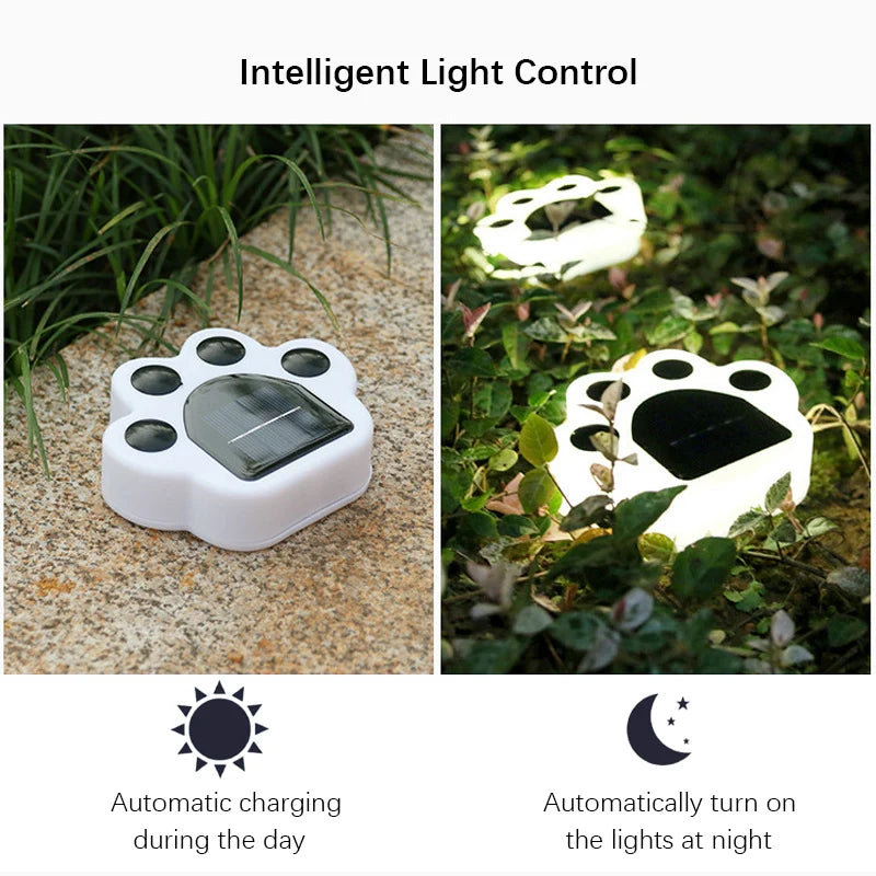 Outdoor Paw Print Solar Light