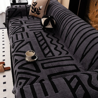 Vintage Geometric Sofa Cover - Pet-friendly