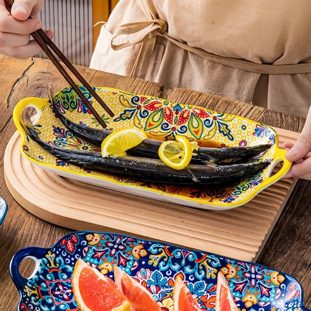 Bohemian style ceramic with handle