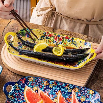 Bohemian style ceramic with handle