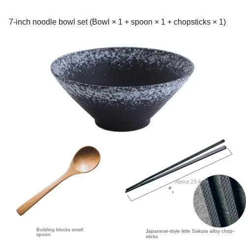 Bamboo hat ceramic bowl