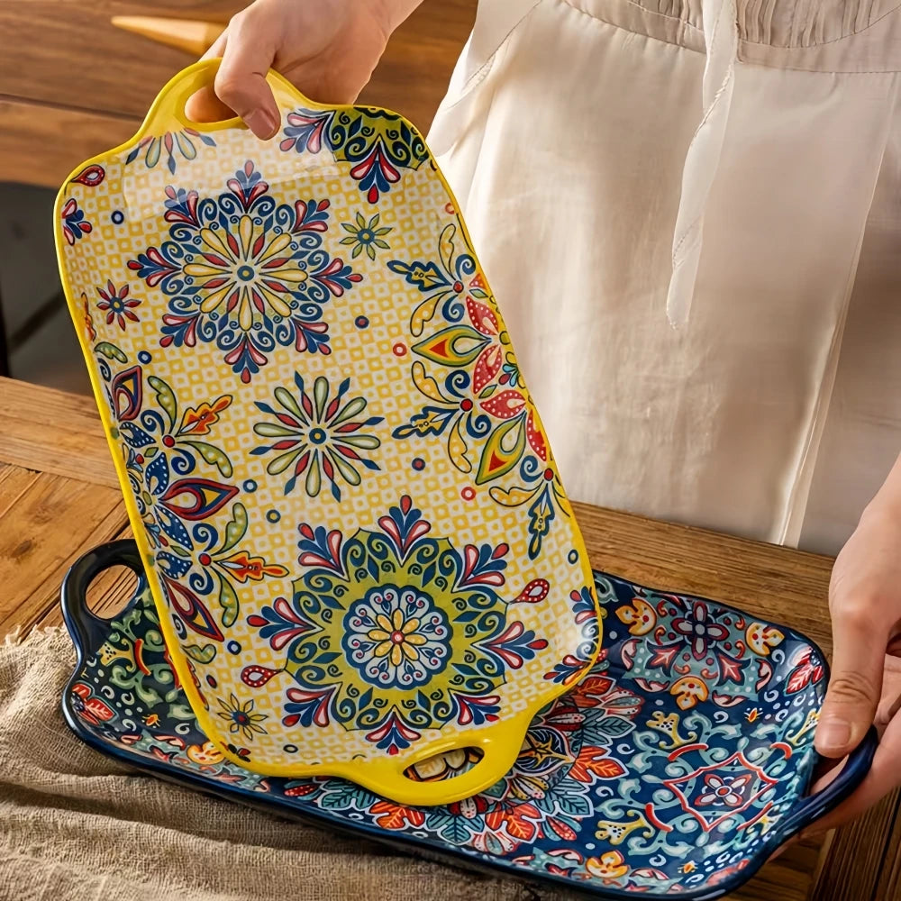 Bohemian style ceramic with handle