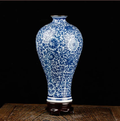 Ceramics Blue White Porcelain Flower Vase