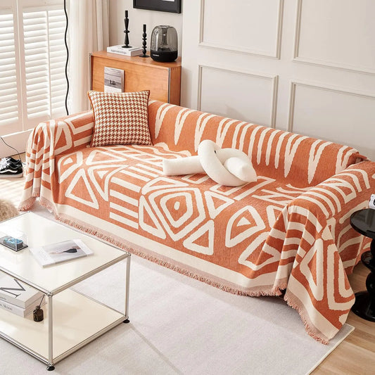 Boho Pet-Proof Sofa Cover -  Geometric Slipcover