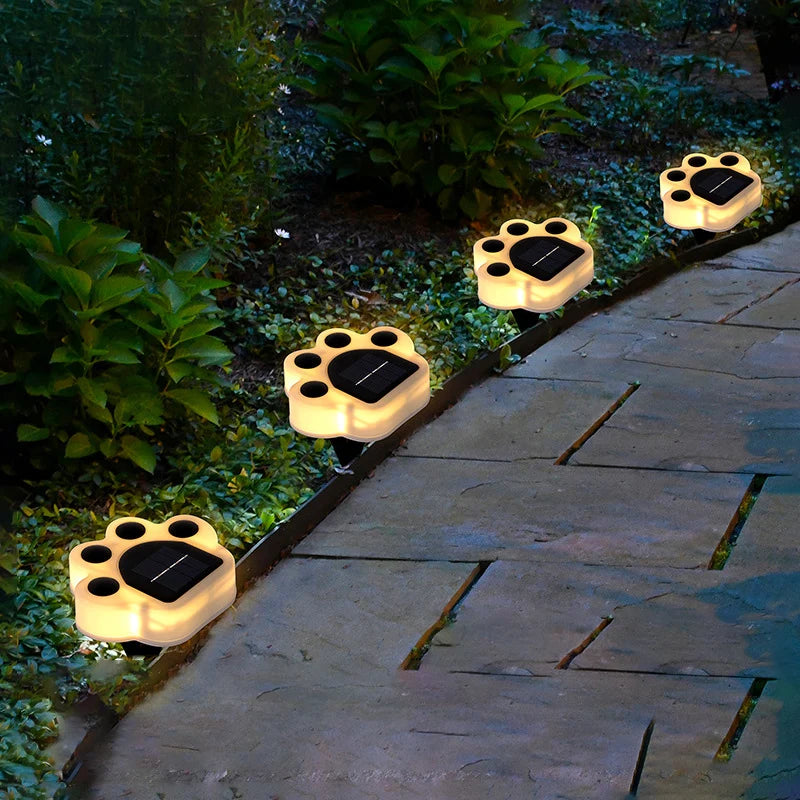 Outdoor Paw Print Solar Light