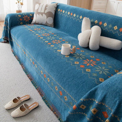 Boho Universal Sofa Cover with Anti-Cat Scratch & Non-Slip