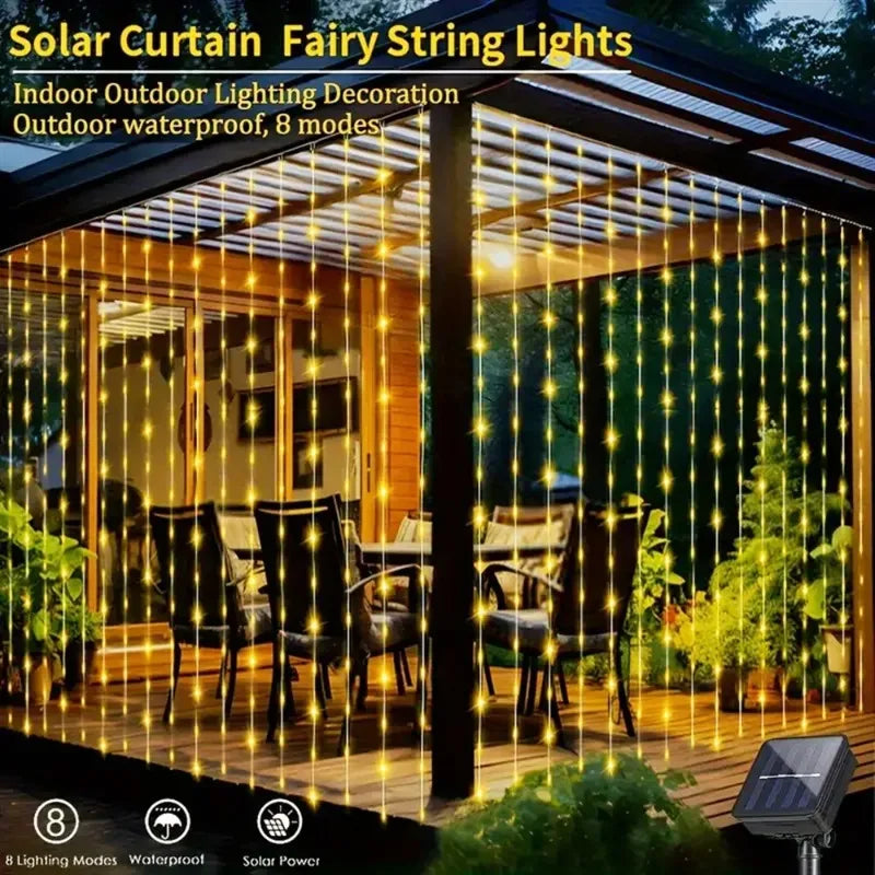 Solar LED Curtain Lights