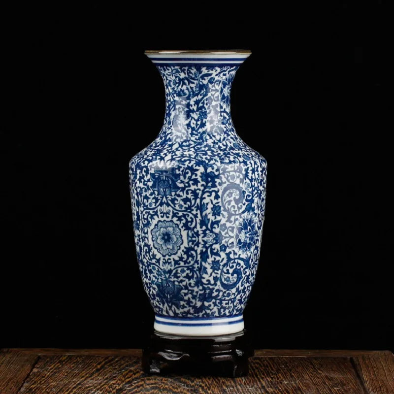Ceramics Blue White Porcelain Flower Vase